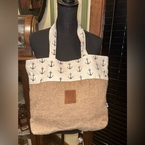 Dei Jute and Canvas Hobo Shoulder Bag